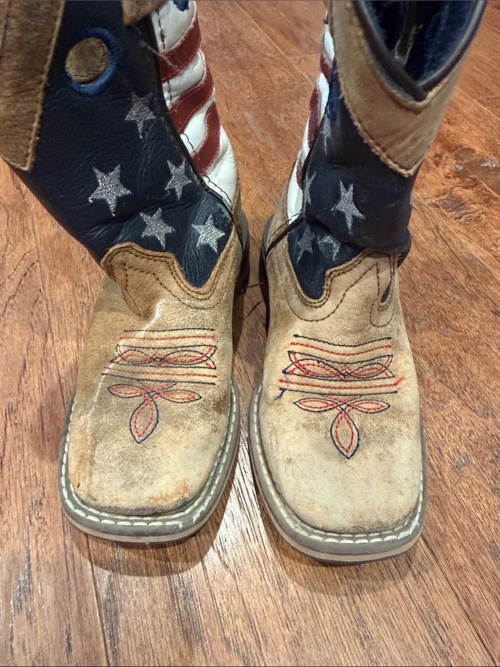 Kids American Flag Western Pull-On Boots